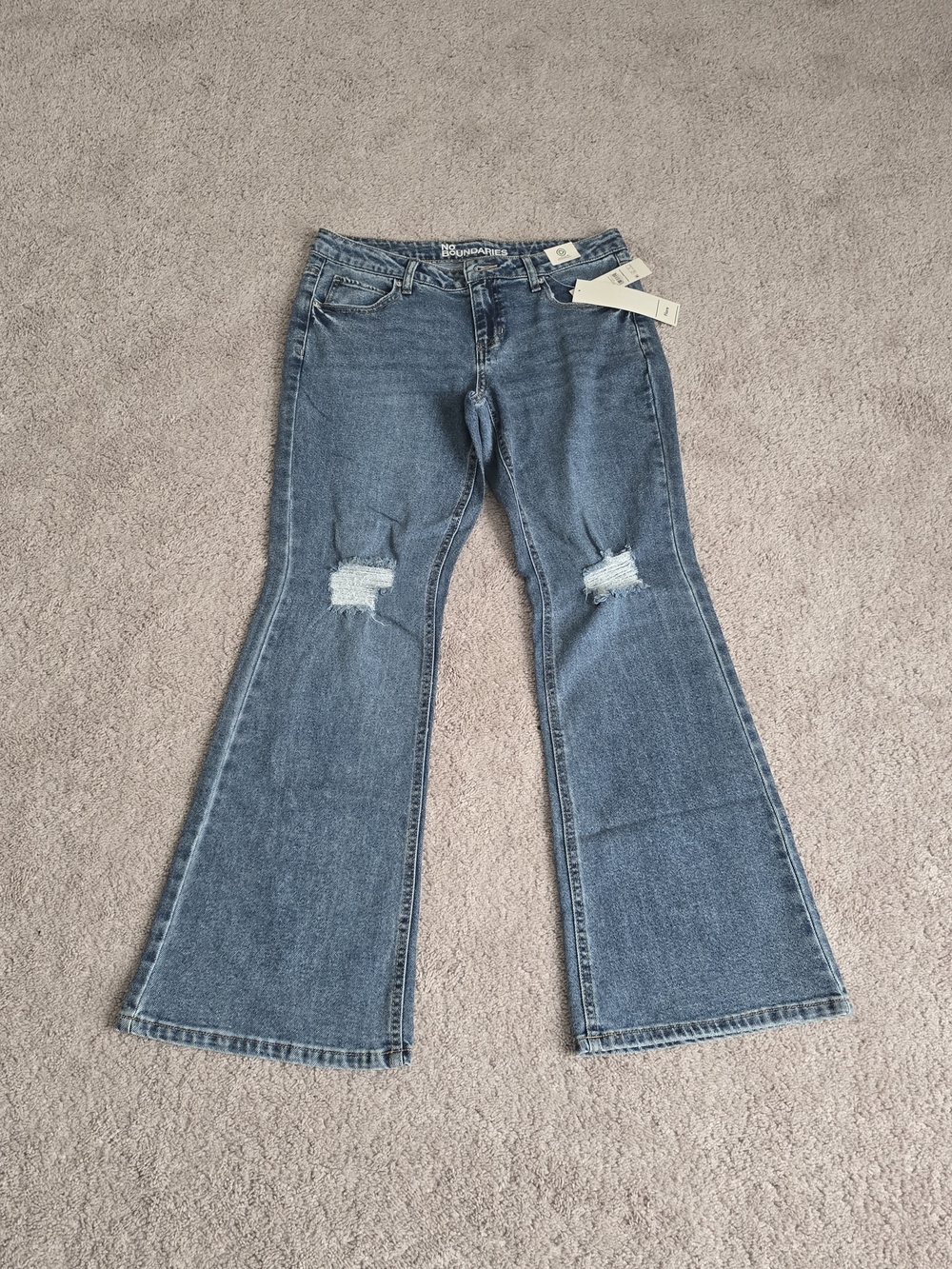 No Boundaries Distressed Blue Flare Jeans
